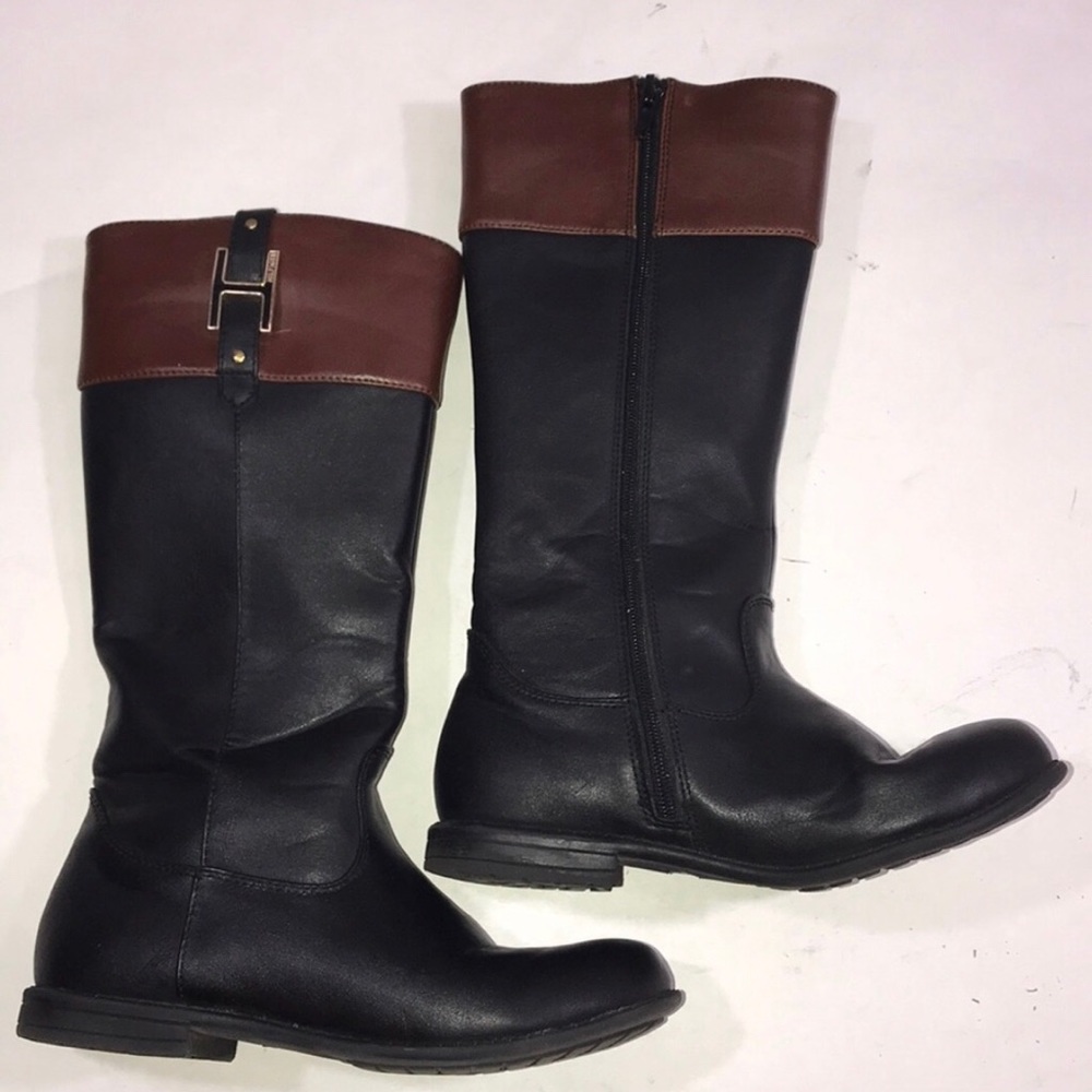 Black/Brown Hilfiger Andrea Eq Boots H-Charm 3 - Picture 2 of 8